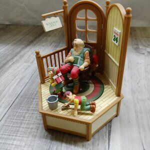 Enesco SANTA'S BUSY OFFICE Animated Multi-Action Music Box Vintage 1981- Working